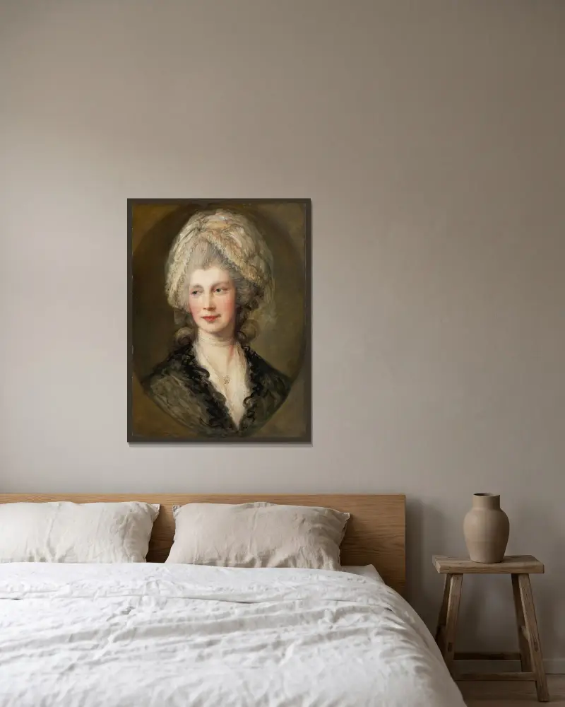 Königin Charlotte von Thomas Gainsborough gerahmt an einer Wand