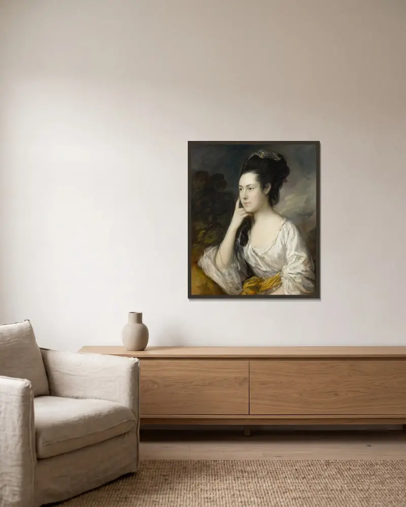 Sarah Rowlls Chad av Thomas Gainsborough inramad på en vägg