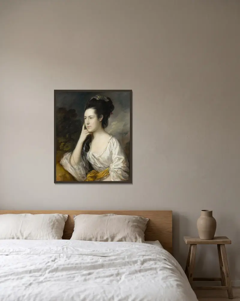 Sarah Rowlls Chad av Thomas Gainsborough inramad på en vägg
