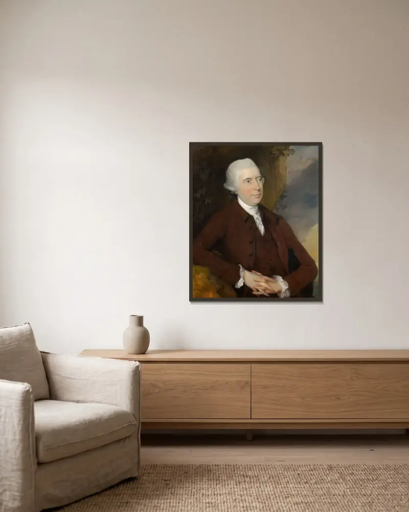 Sir George Scott Chad, Baronet of Thursford av Thomas Gainsborough inramad på en vägg