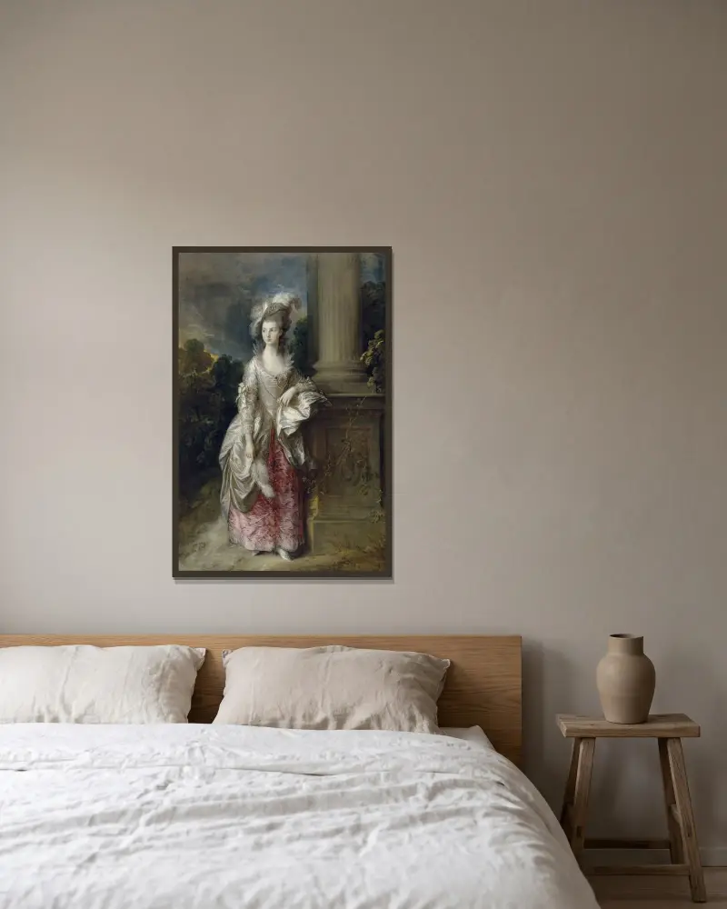 The Honourable Mrs Graham av Thomas Gainsborough inramad på en vägg