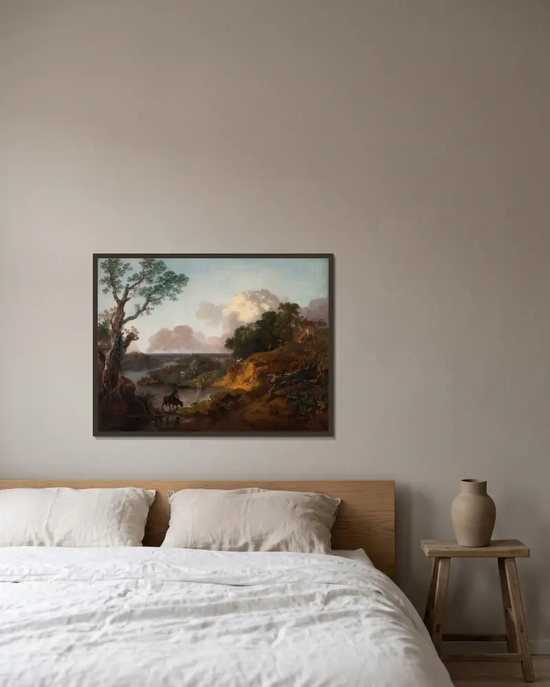 Blick auf Suffolk von Thomas Gainsborough gerahmt an einer Wand