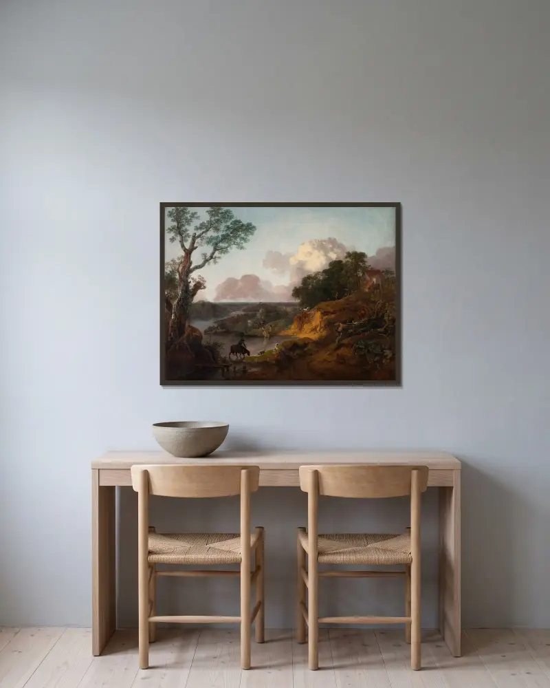 Blick auf Suffolk von Thomas Gainsborough gerahmt an einer Wand