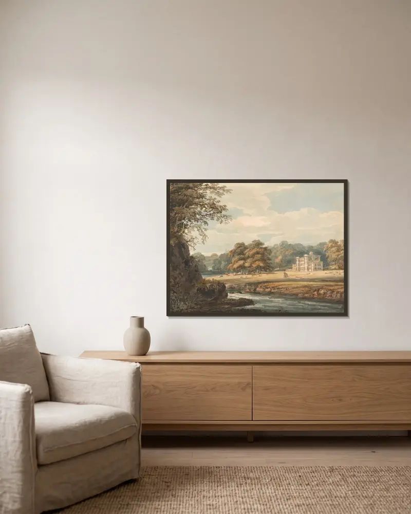 Chalfont House, Buckinghamshire, Thomas Girtin v rámu na stěně