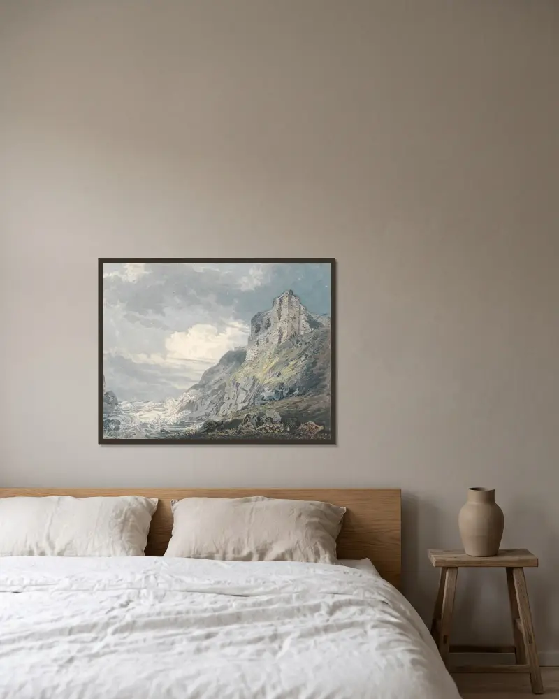 Findlater Castle, Banff, Thomas Girtin v rámu na stěně