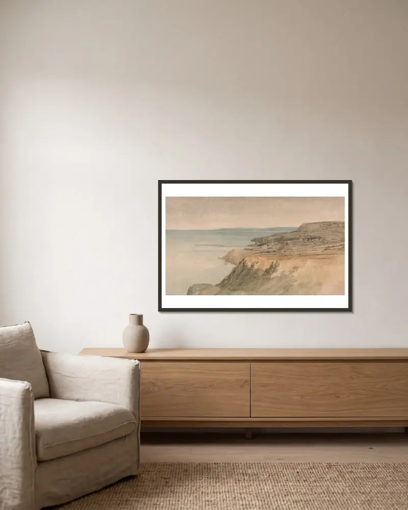 Lyme Regis, Dorset av Thomas Girtin inramad på en vägg