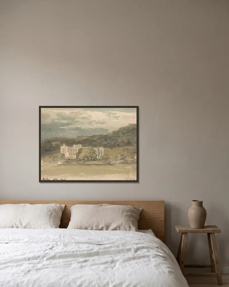 Rievaulx Abbey, Yorkshire av Thomas Girtin inramad på en vägg