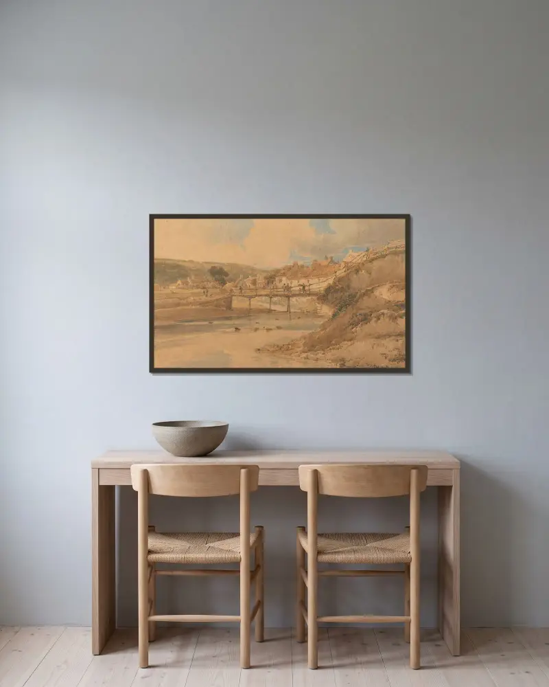 Sandsend, Yorkshire av Thomas Girtin inramad på en vägg