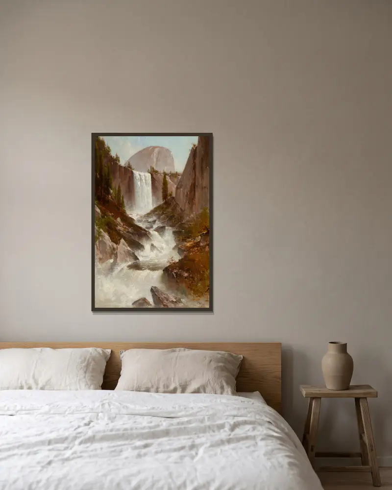 Vodopád Vernal, Yosemite, Thomas Hill v rámu na stěně