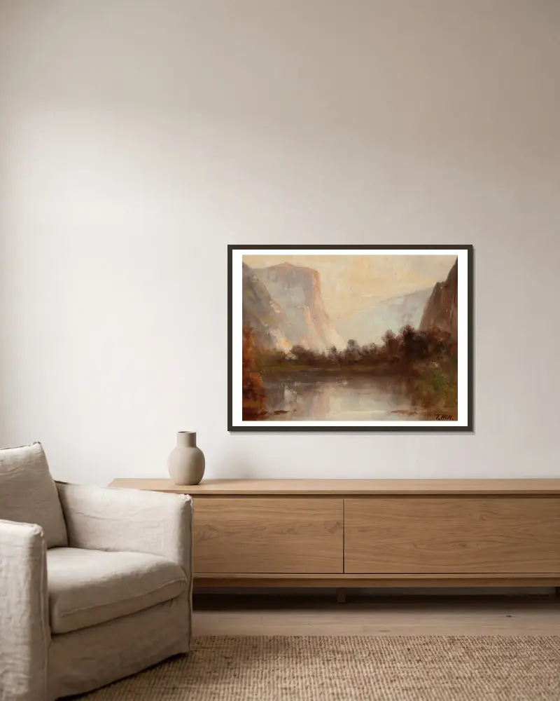 Yosemite Valley – Nr. 1 von Thomas Hill gerahmt an einer Wand