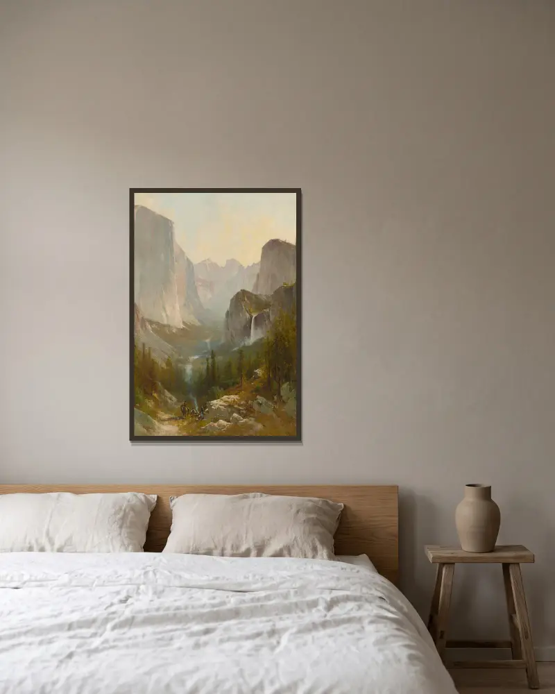 Yosemitské údolí, 1889, Thomas Hill v rámu na stěně