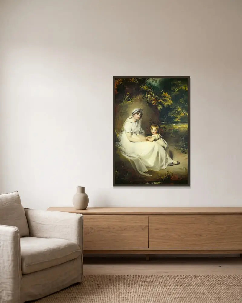Lady Mary Templetown a její nejstarší syn, Sir Thomas Lawrence v rámu na stěně