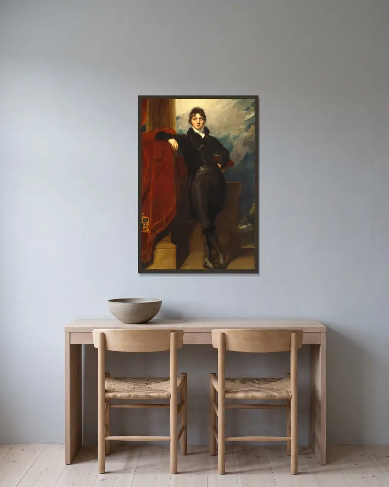 Lord Granville Leveson-Gower, Later 1st Earl Granville av Sir Thomas Lawrence inramad på en vägg