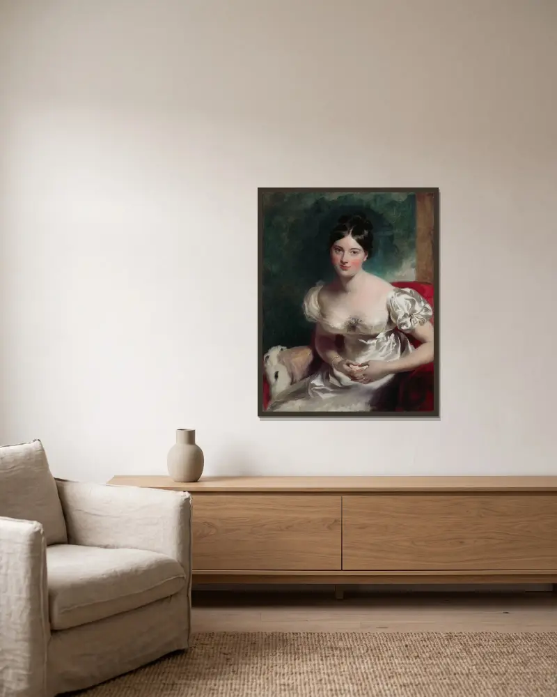 Margaret, Countess of Blessington von Sir Thomas Lawrence gerahmt an einer Wand