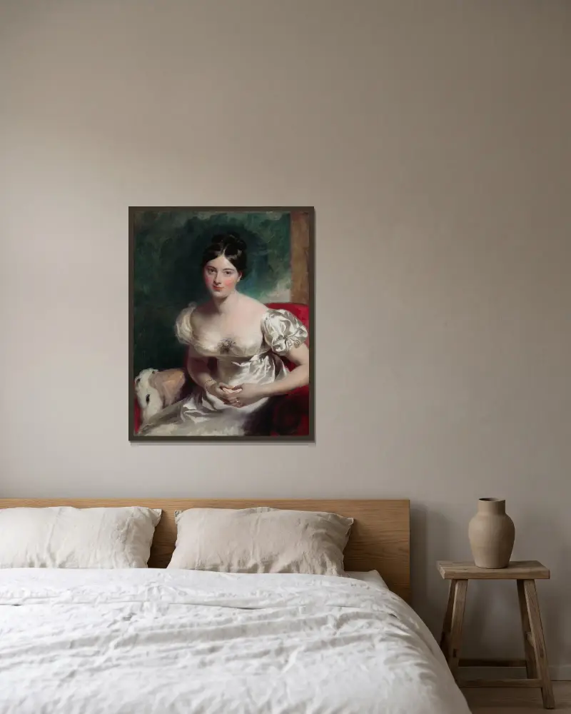 Margaret, Countess of Blessington von Sir Thomas Lawrence gerahmt an einer Wand