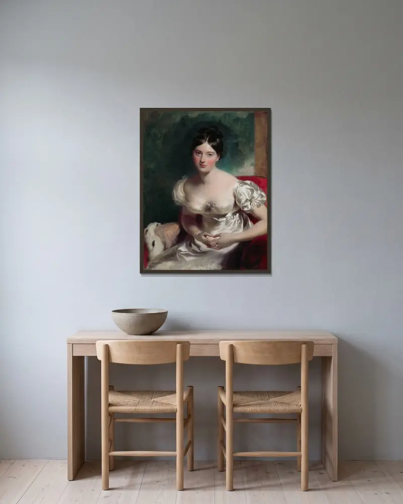 Margaret, Countess of Blessington von Sir Thomas Lawrence gerahmt an einer Wand