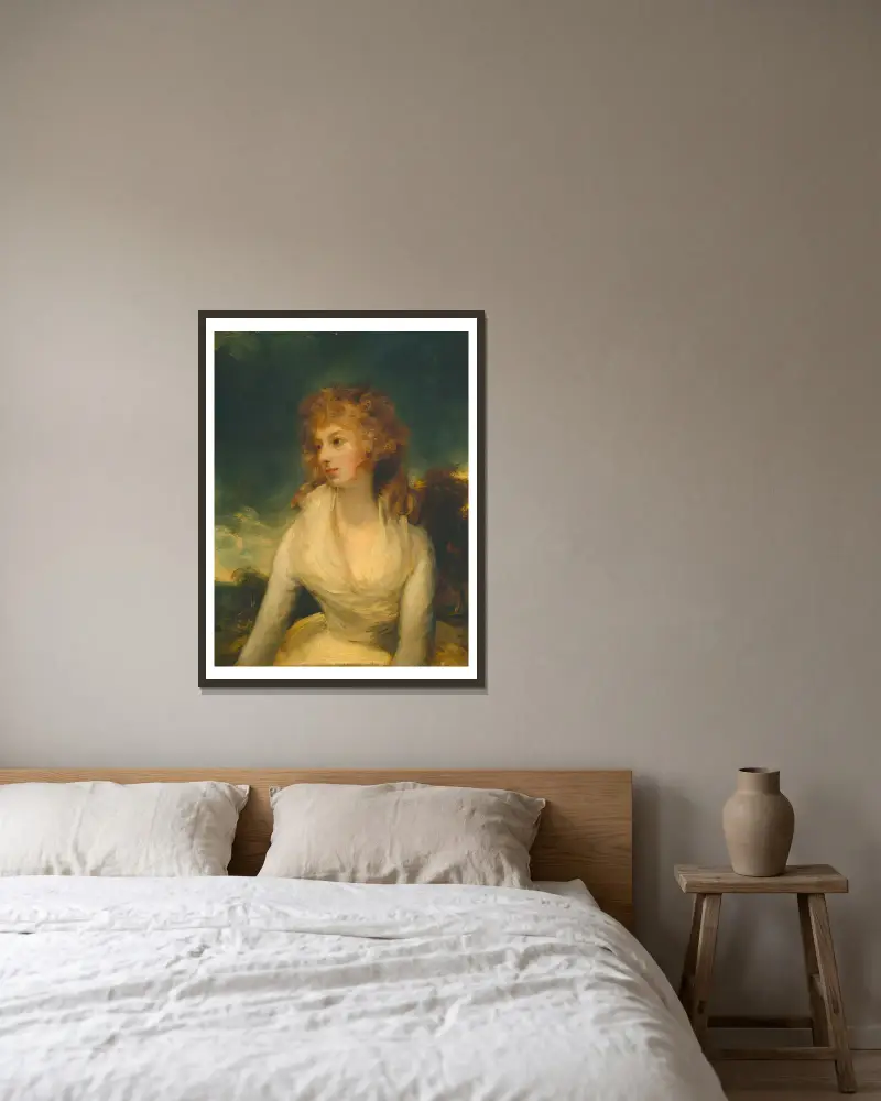 Mrs. Ayscoghe Boucherett von Sir Thomas Lawrence gerahmt an einer Wand