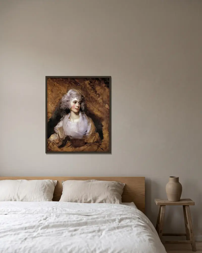 Porträtt av en dam av Sir Thomas Lawrence inramad på en vägg