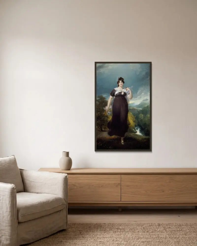 Porträt von Elizabeth, Marchioness Conyngham von Sir Thomas Lawrence gerahmt an einer Wand