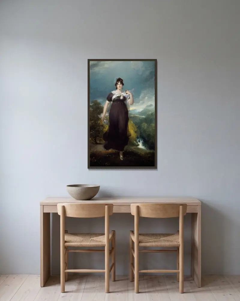 Porträt von Elizabeth, Marchioness Conyngham von Sir Thomas Lawrence gerahmt an einer Wand