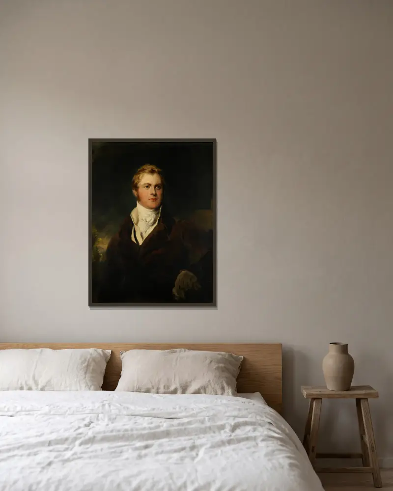 Portrait of Frederick John Robinson, First Earl of Ripon av Sir Thomas Lawrence inramad på en vägg
