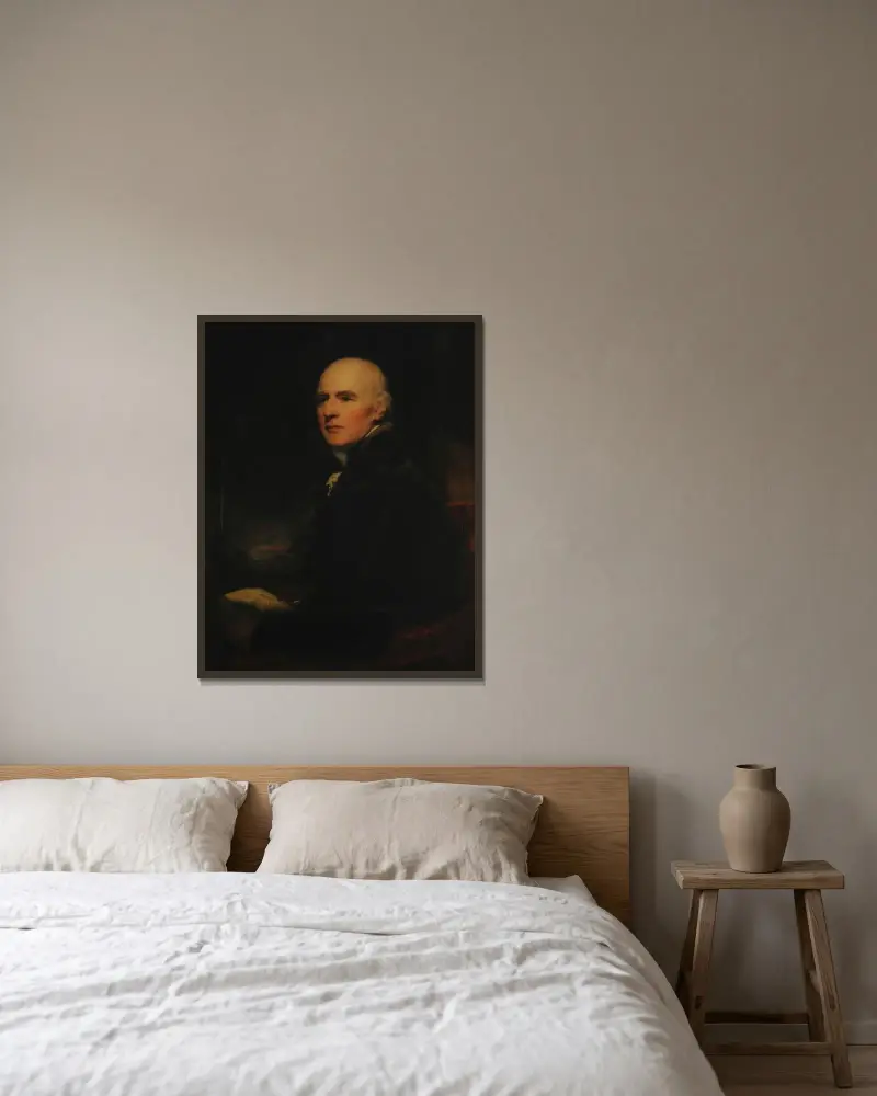 Porträtt av Joseph Farington R.A. av Sir Thomas Lawrence inramad på en vägg
