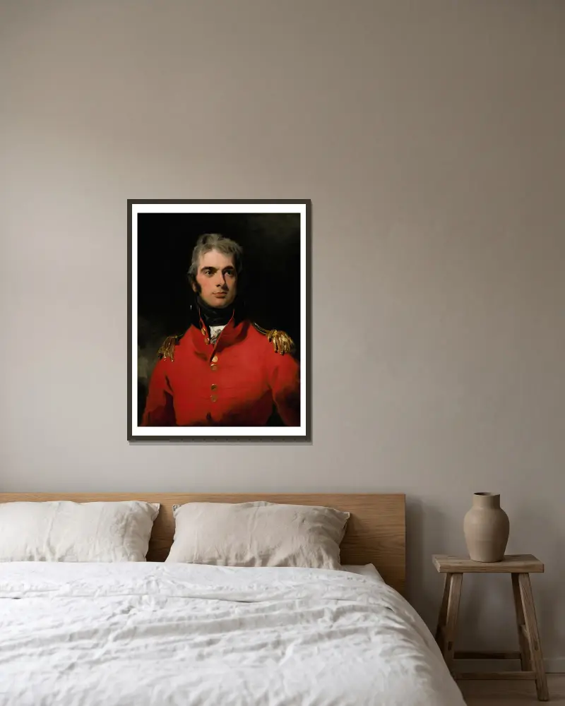Portrait of Lieutenant-General Sir Herbert Taylor av Sir Thomas Lawrence inramad på en vägg