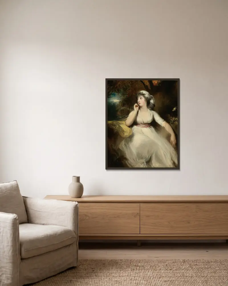 Porträtt av Miss Selina Peckwell, senare Mrs. George Grote av Sir Thomas Lawrence inramad på en vägg