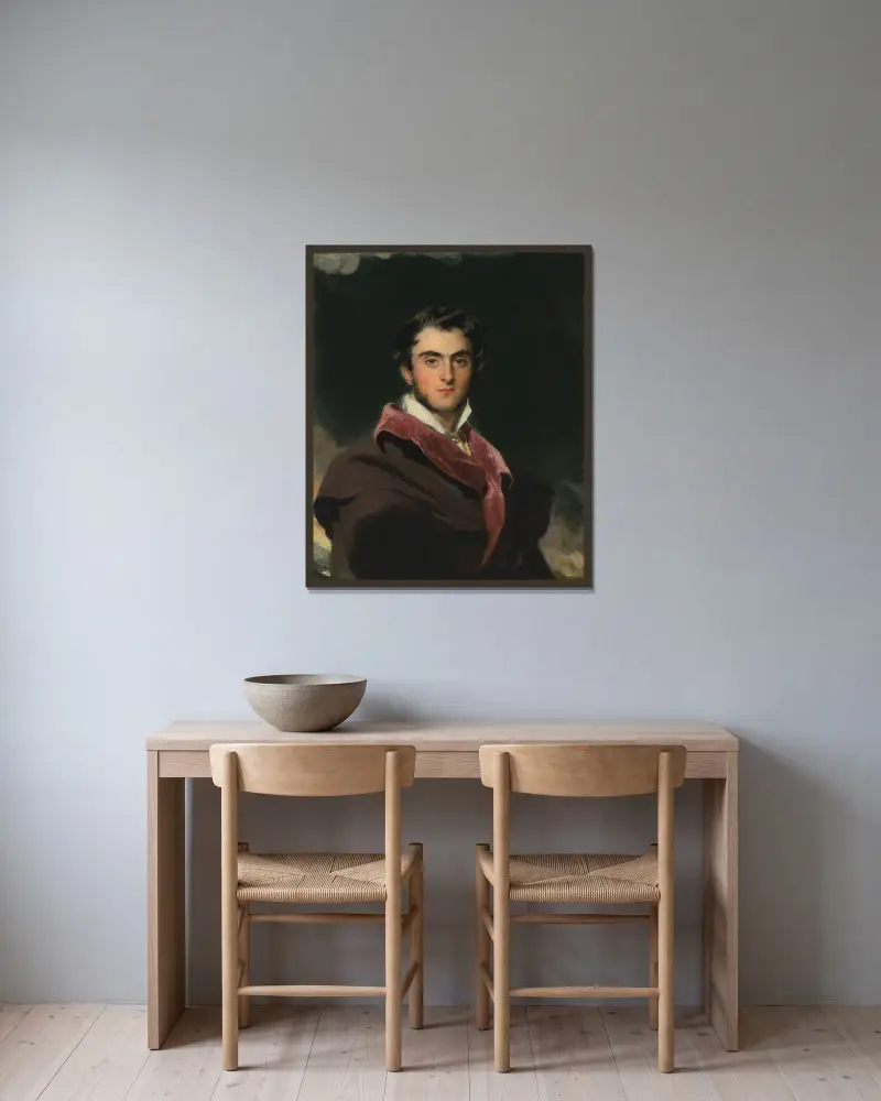 Porträtt av Richard Meade, 3:e earlen av Clanwilliam av Sir Thomas Lawrence inramad på en vägg