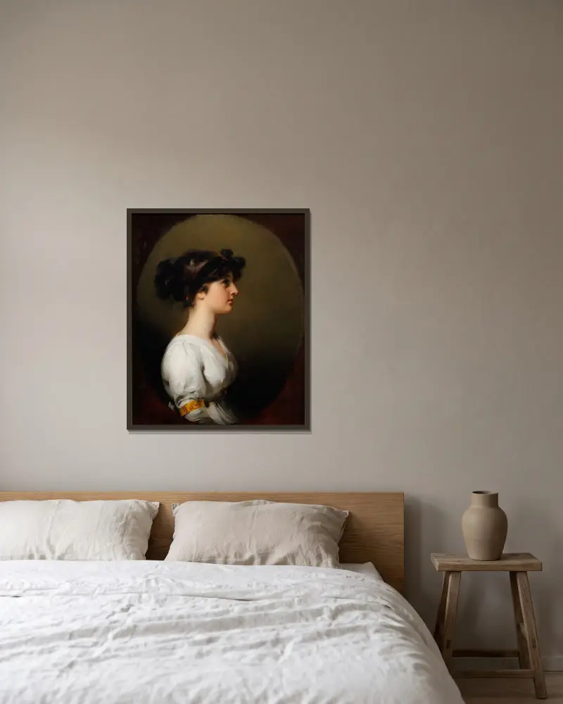 Die ehrenwerte Caroline Upton von Sir Thomas Lawrence gerahmt an einer Wand