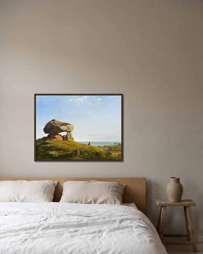 Dolmen bei Raklev, Røsnæs von Johan Thomas Lundbye gerahmt an einer Wand