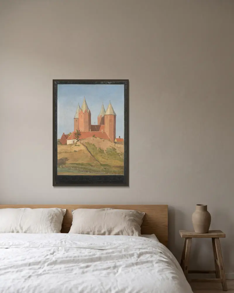 Kalundborger Kirche von Johan Thomas Lundbye gerahmt an einer Wand
