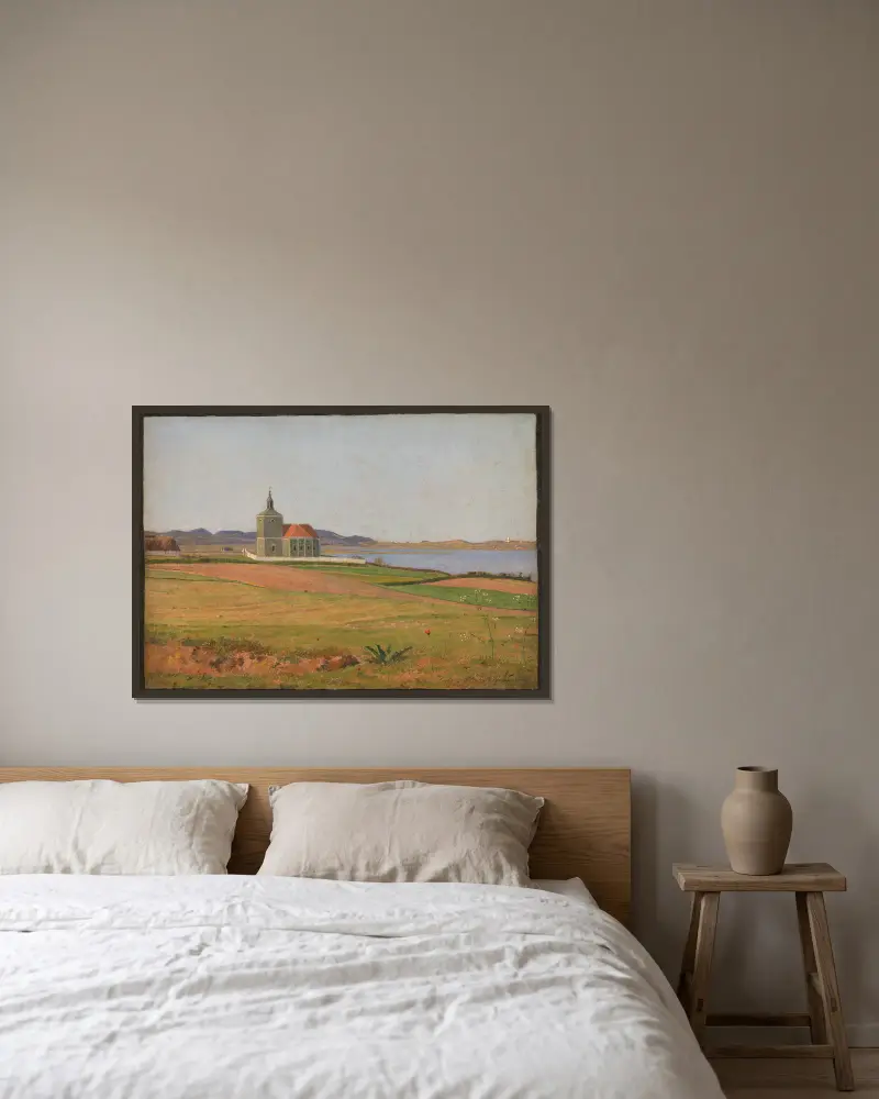 Vinderød Church near Frederiksværk av Johan Thomas Lundbye inramad på en vägg