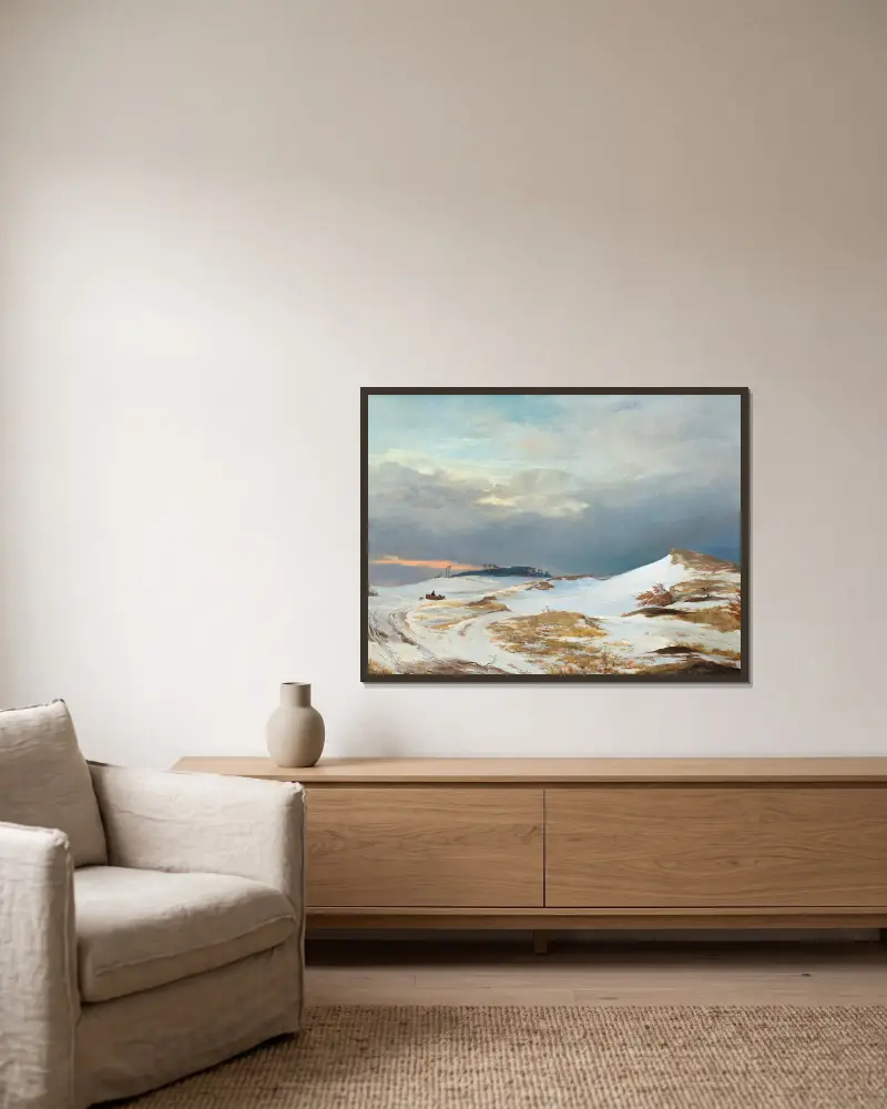 Winter landscape with Northern Zealand character av Johan Thomas Lundbye inramad på en vägg