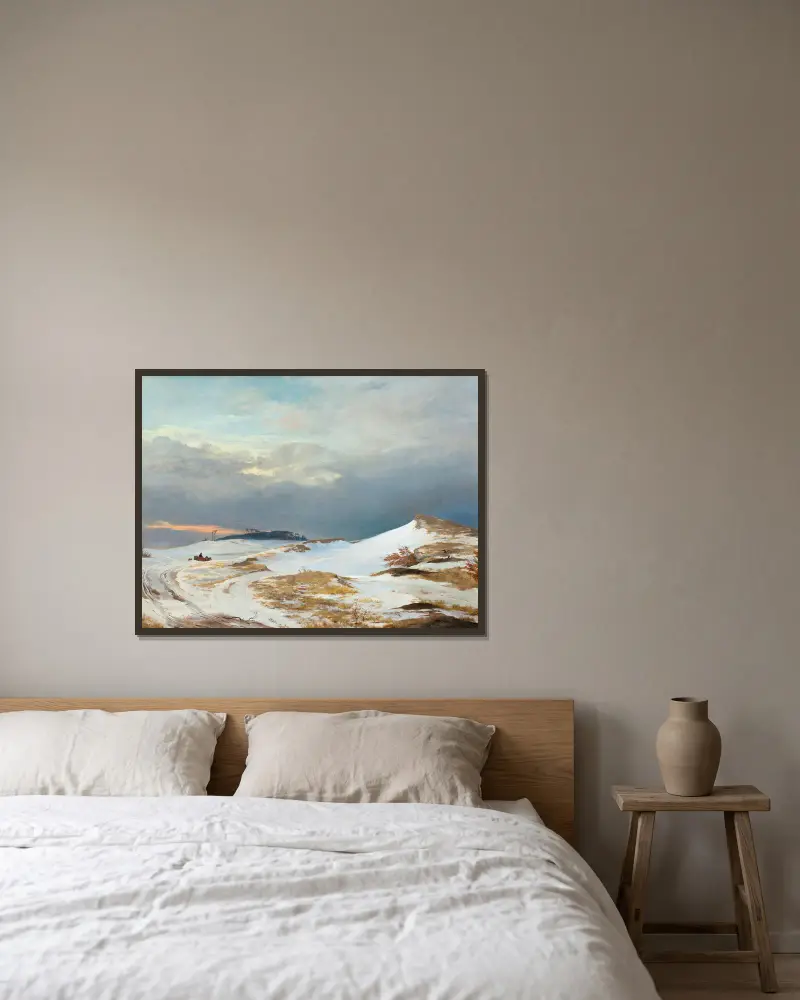Winter landscape with Northern Zealand character av Johan Thomas Lundbye inramad på en vägg