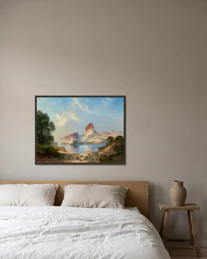 Ein indisches Paradies (Green River, Wyoming) von Thomas Moran gerahmt an einer Wand
