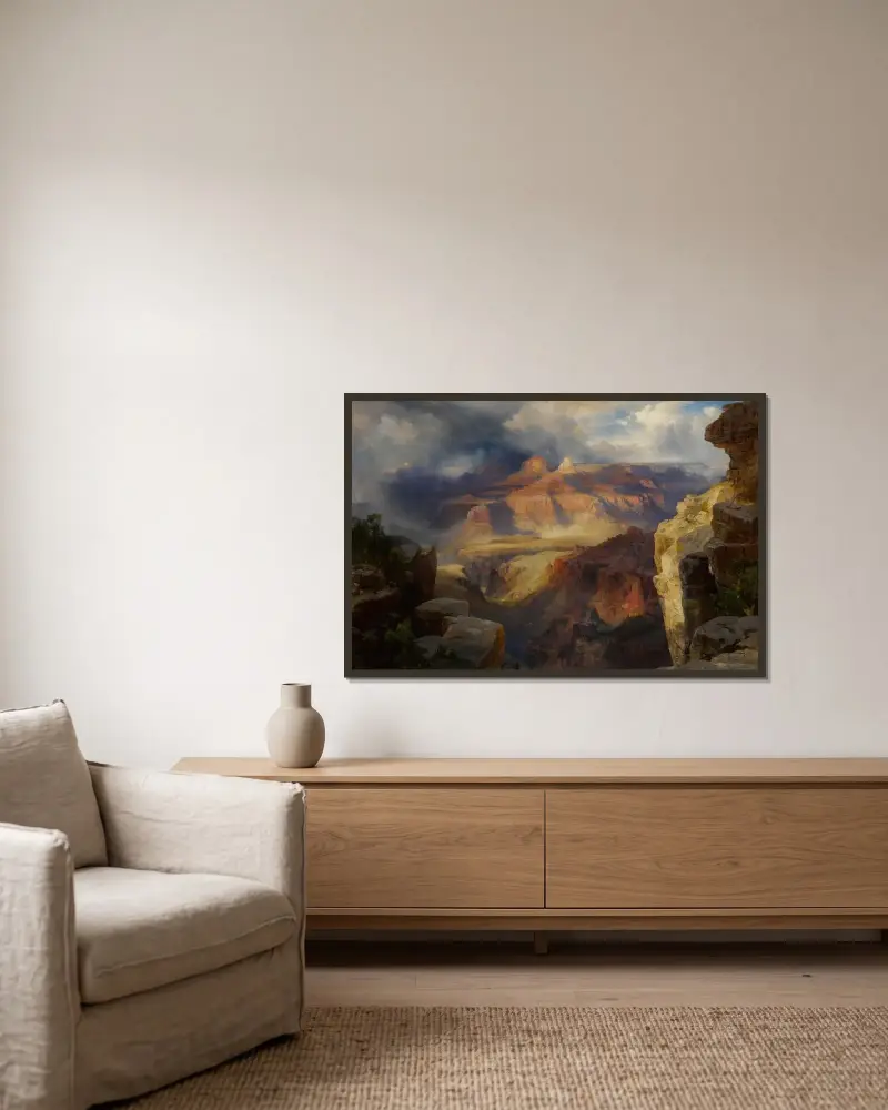Grand Canyon, Arizona av Thomas Moran inramad på en vägg