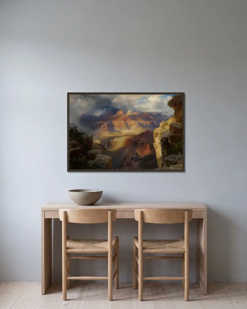 Grand Canyon, Arizona av Thomas Moran inramad på en vägg