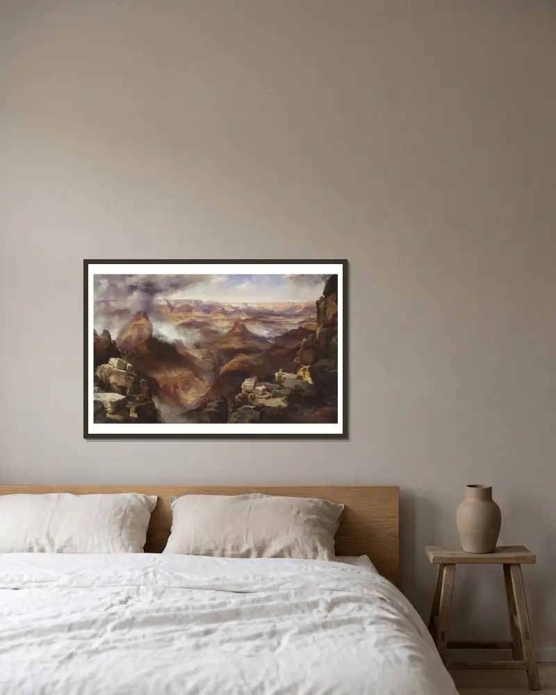 Grand Canyon i Coloradofloden av Thomas Moran inramad på en vägg