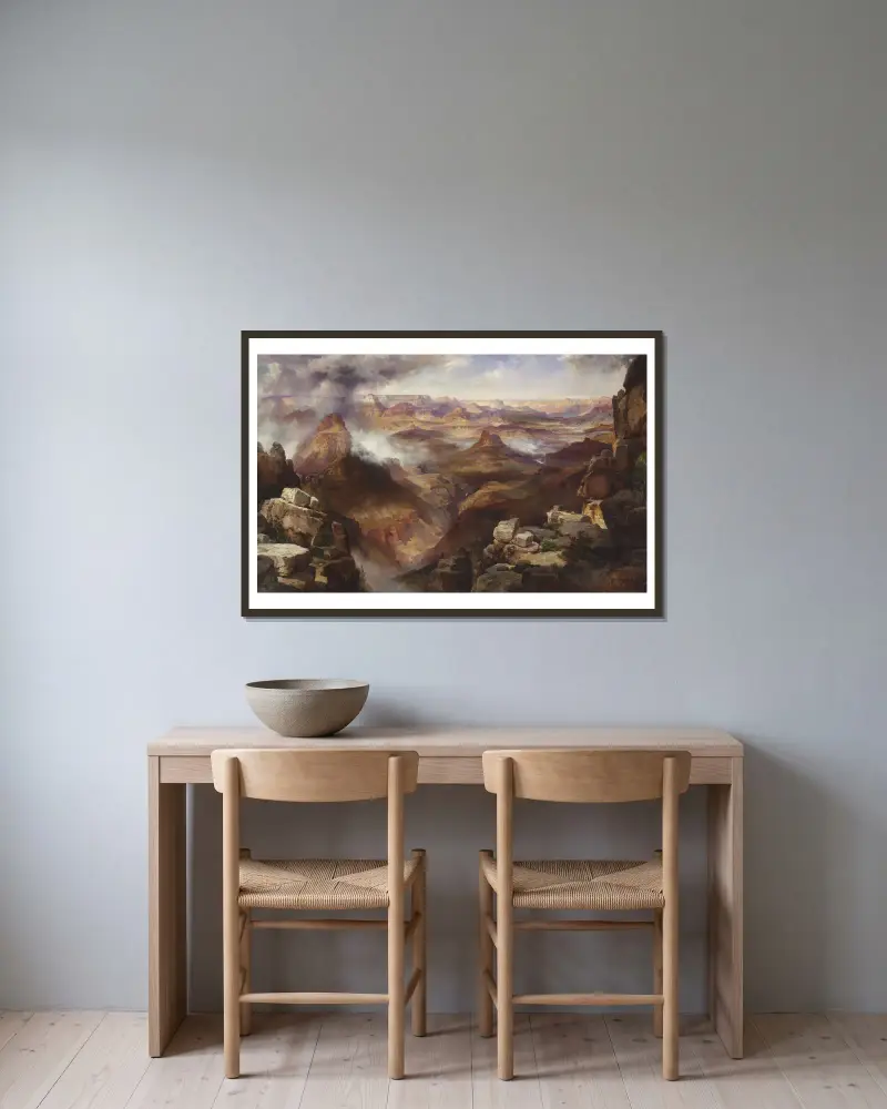 Grand Canyon i Coloradofloden av Thomas Moran inramad på en vägg