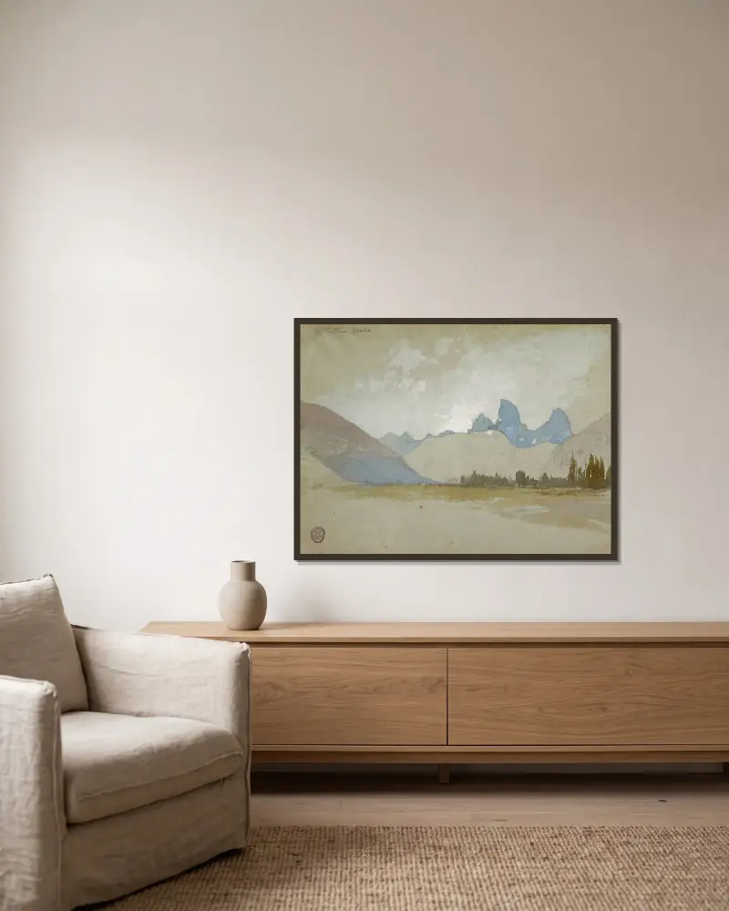 The Tetons, Idaho von Thomas Moran gerahmt an einer Wand