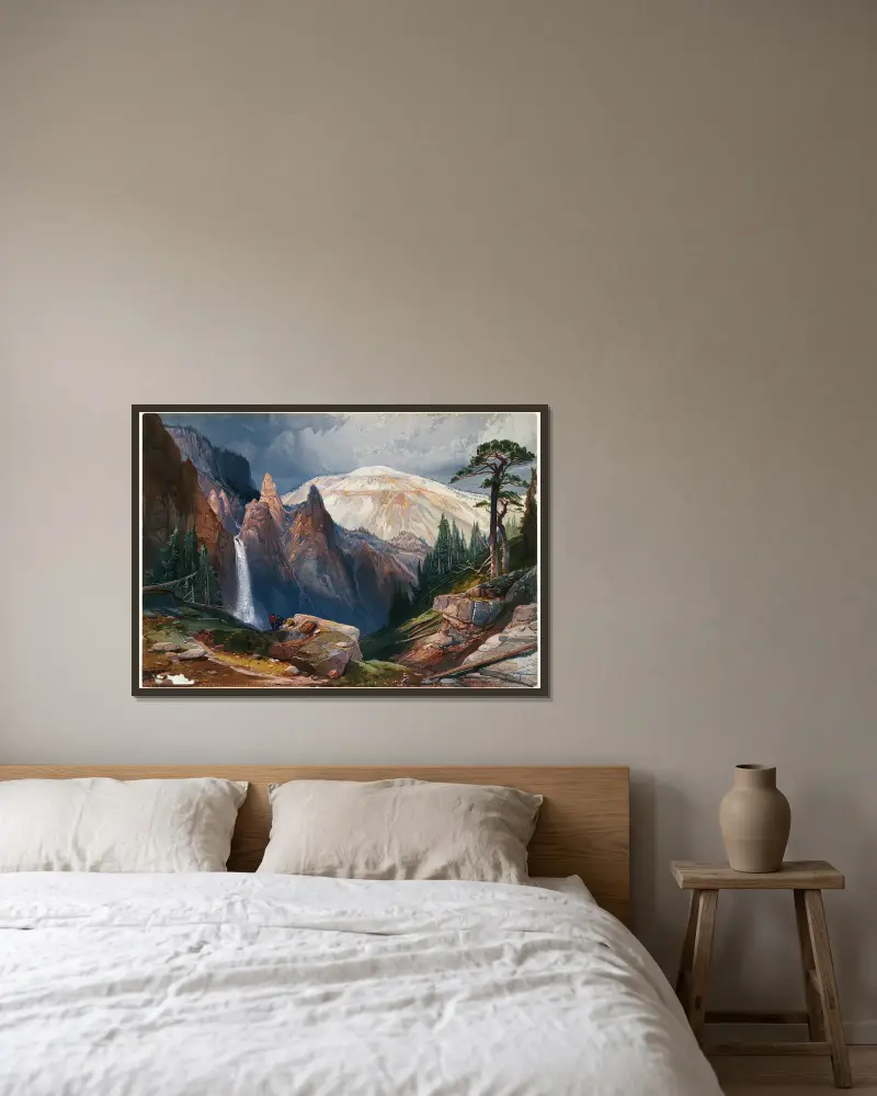 Tower Falls and Sulphur Mountain, Yellowstone av Thomas Moran inramad på en vägg