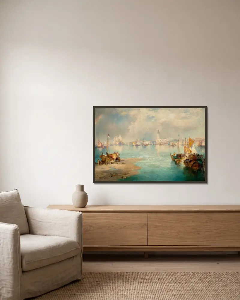 Venice von Thomas Moran gerahmt an einer Wand