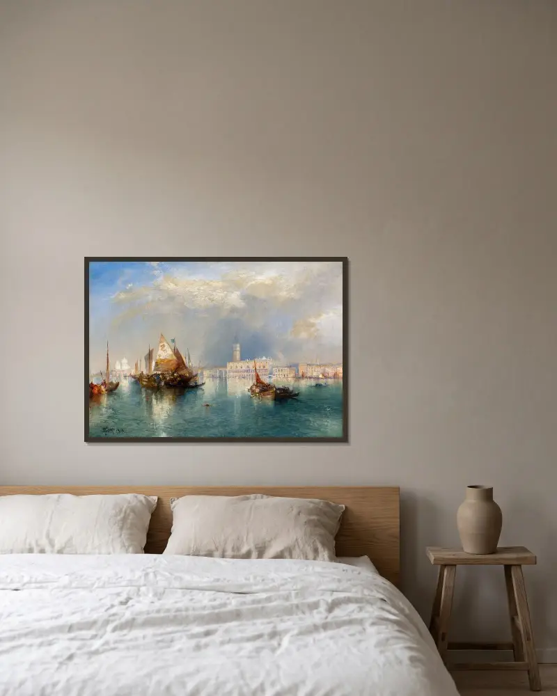 Venedig av Thomas Moran inramad på en vägg