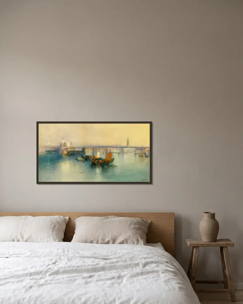 Venedig från San Giorgio-tornet av Thomas Moran inramad på en vägg
