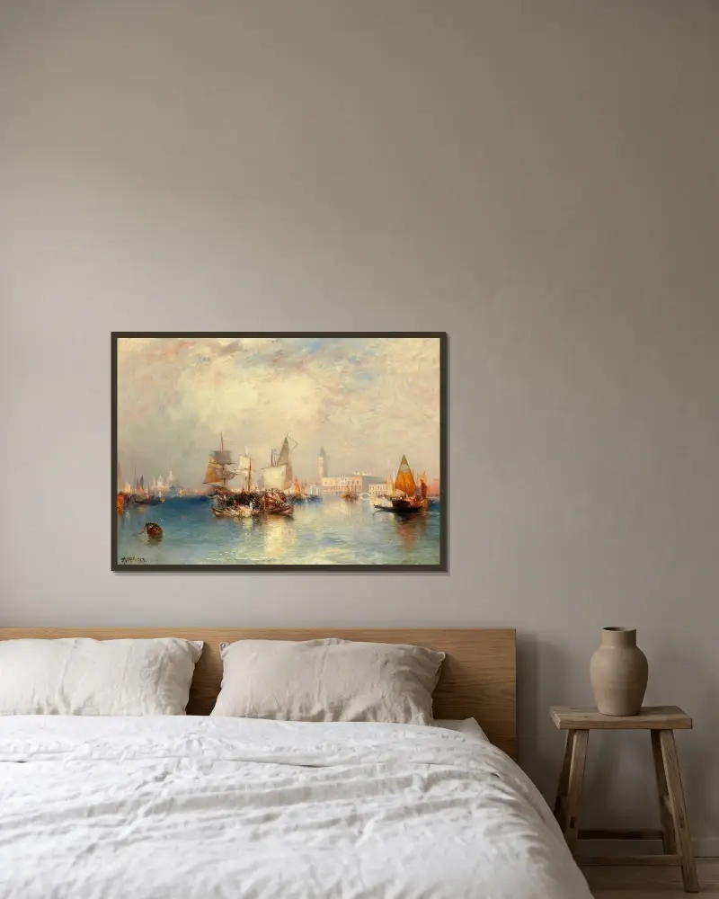 Venedig, Canal Grande av Thomas Moran inramad på en vägg