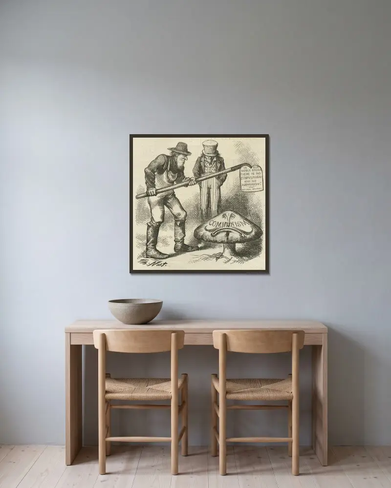 Ein fremdes und giftiges Unkraut von Thomas Nast gerahmt an einer Wand