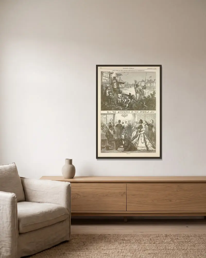 All the difference in the world von Thomas Nast gerahmt an einer Wand