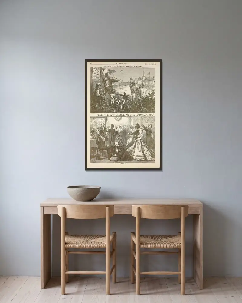 All the difference in the world von Thomas Nast gerahmt an einer Wand