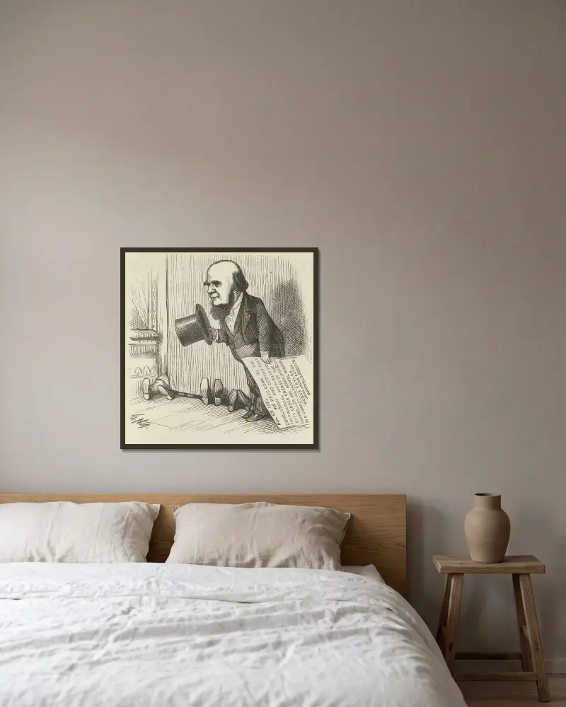En ursäkt till allmänheten (efter pjäsen) av Thomas Nast inramad på en vägg